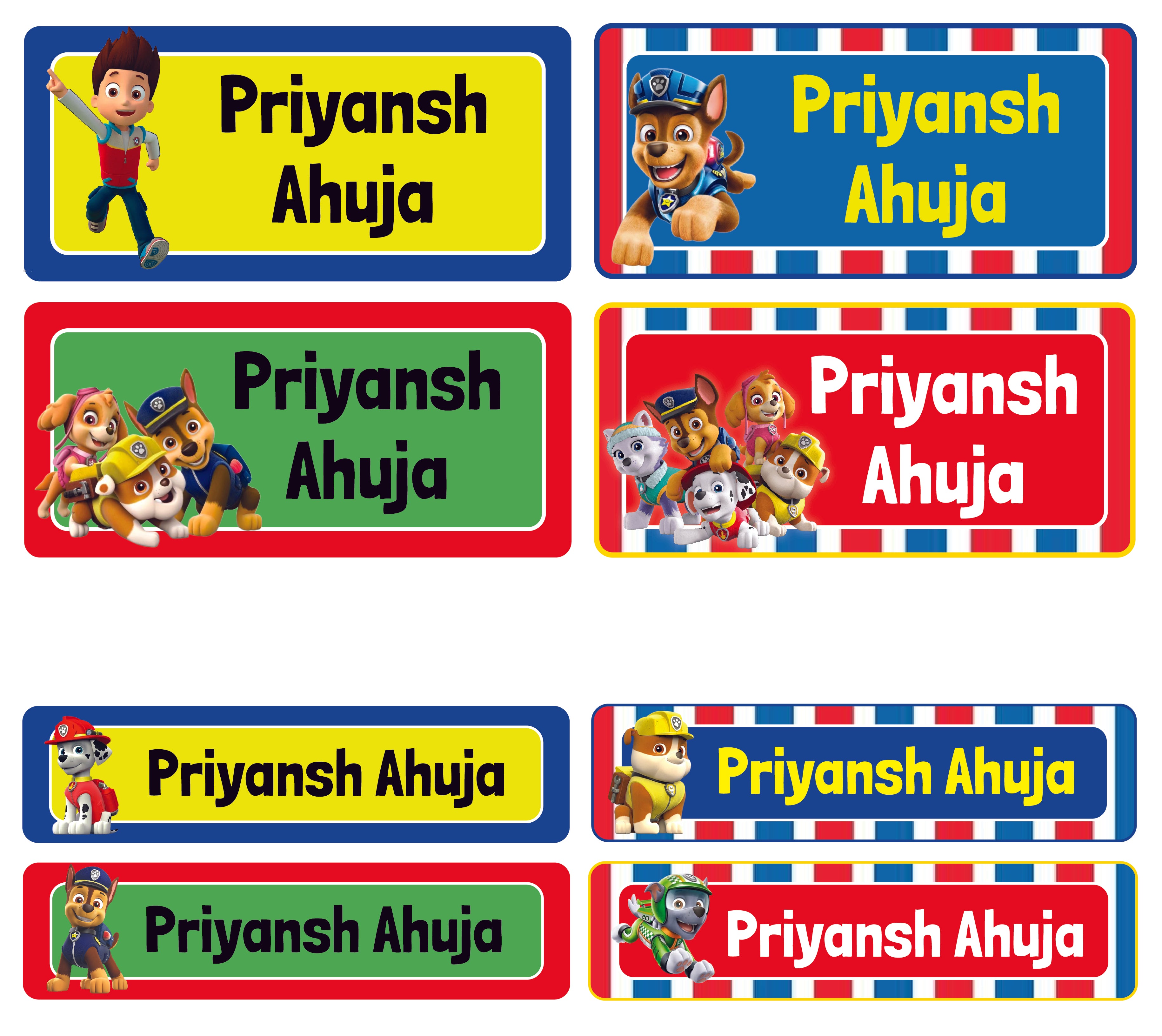 Rectangular Labels - Paw Patrol