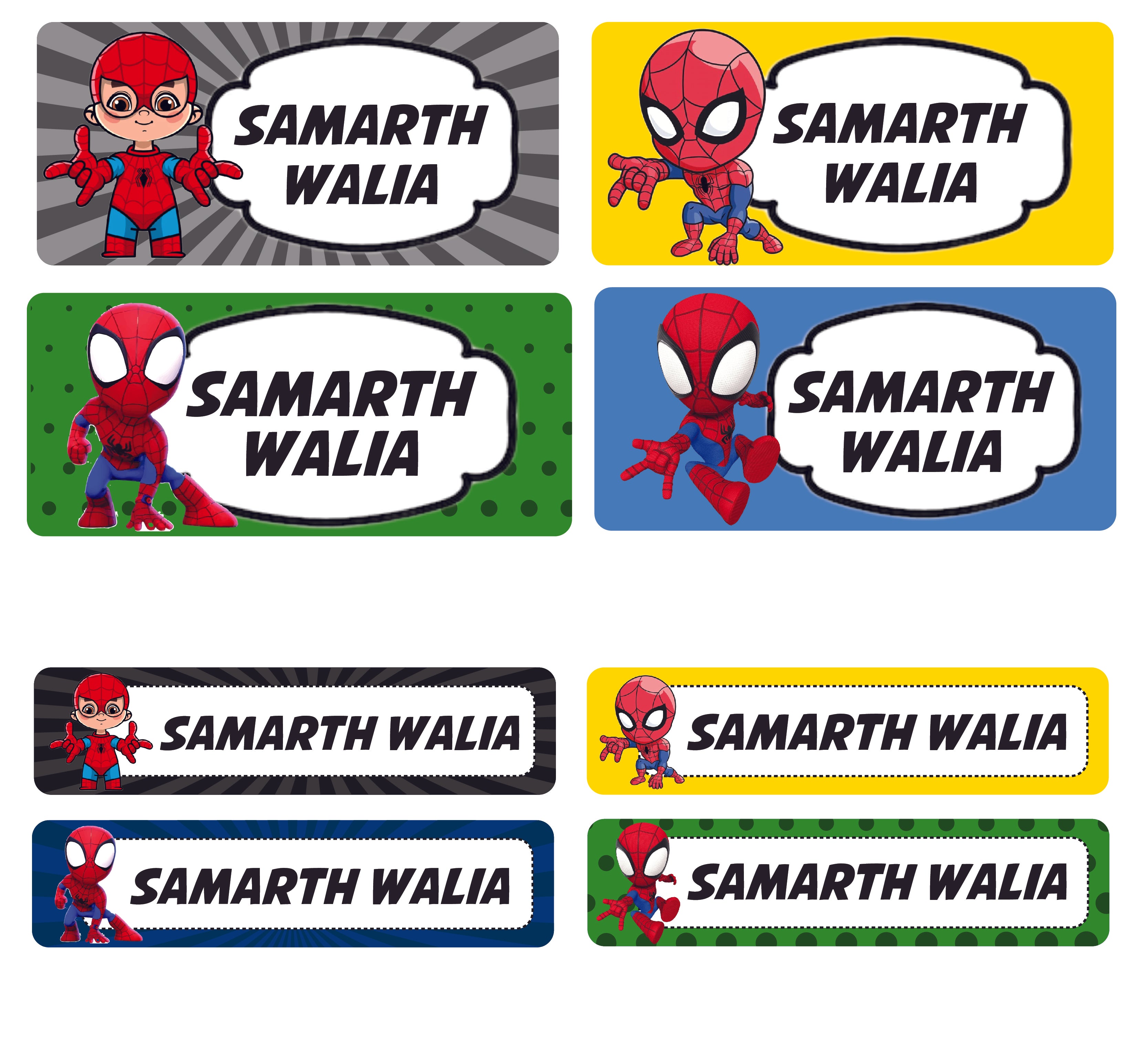 Rectangular Labels - Spiderman