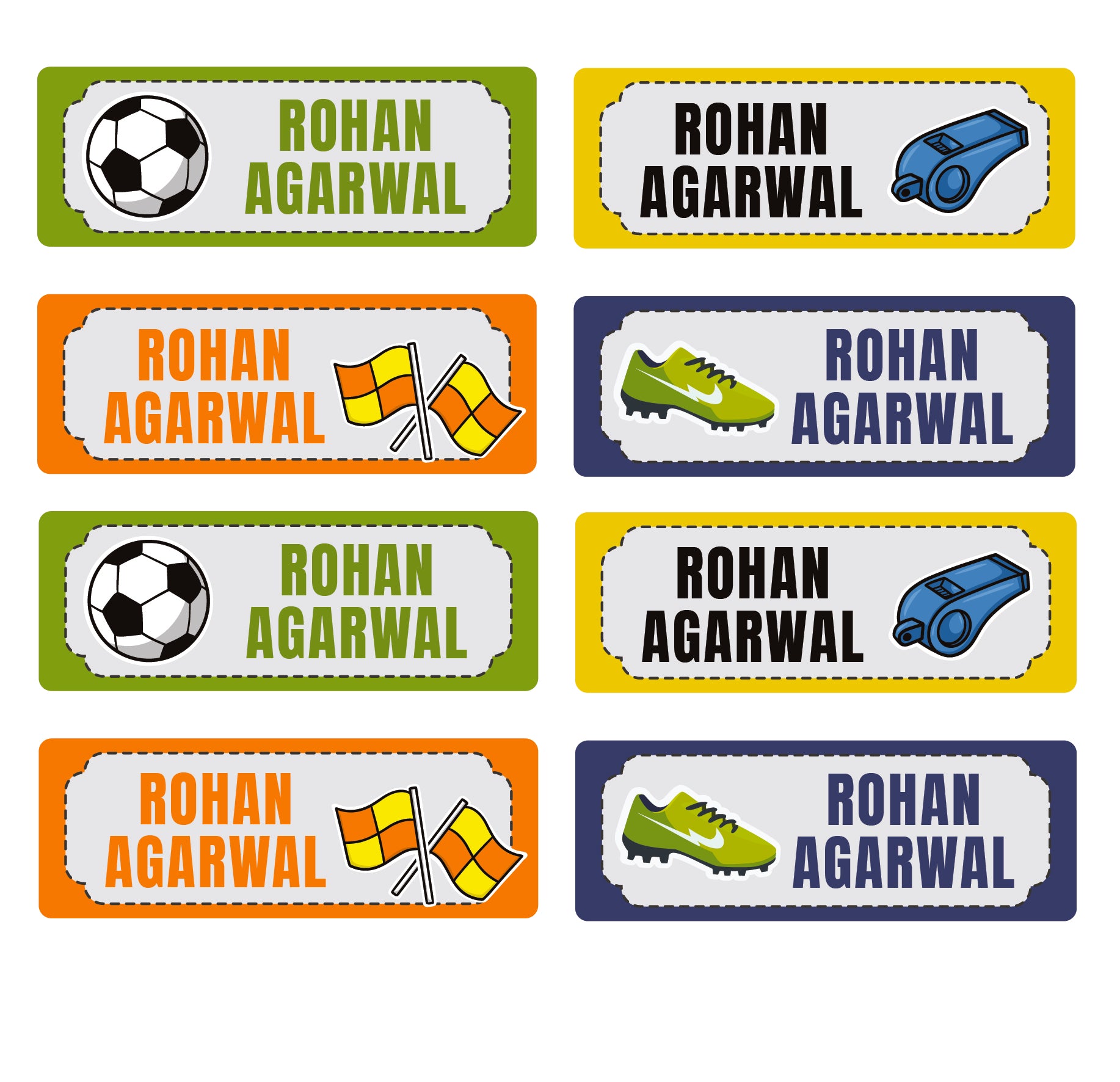 Rectangular Labels - Sports Mania