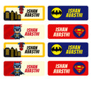 Rectangular Labels - Superhero Mania