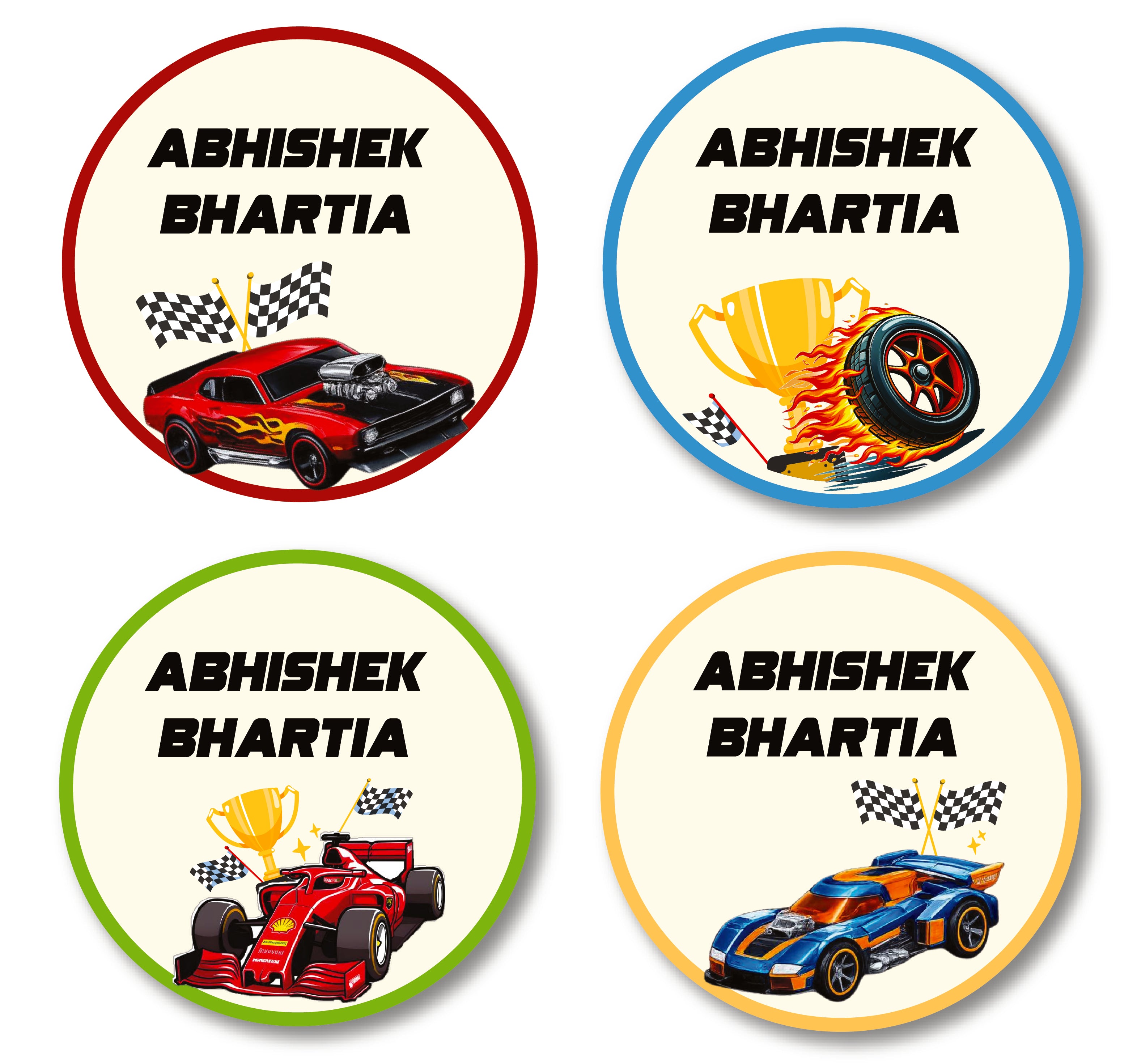 Round Labels - Speedy Cars