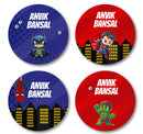 Round Labels - Superhero Mania