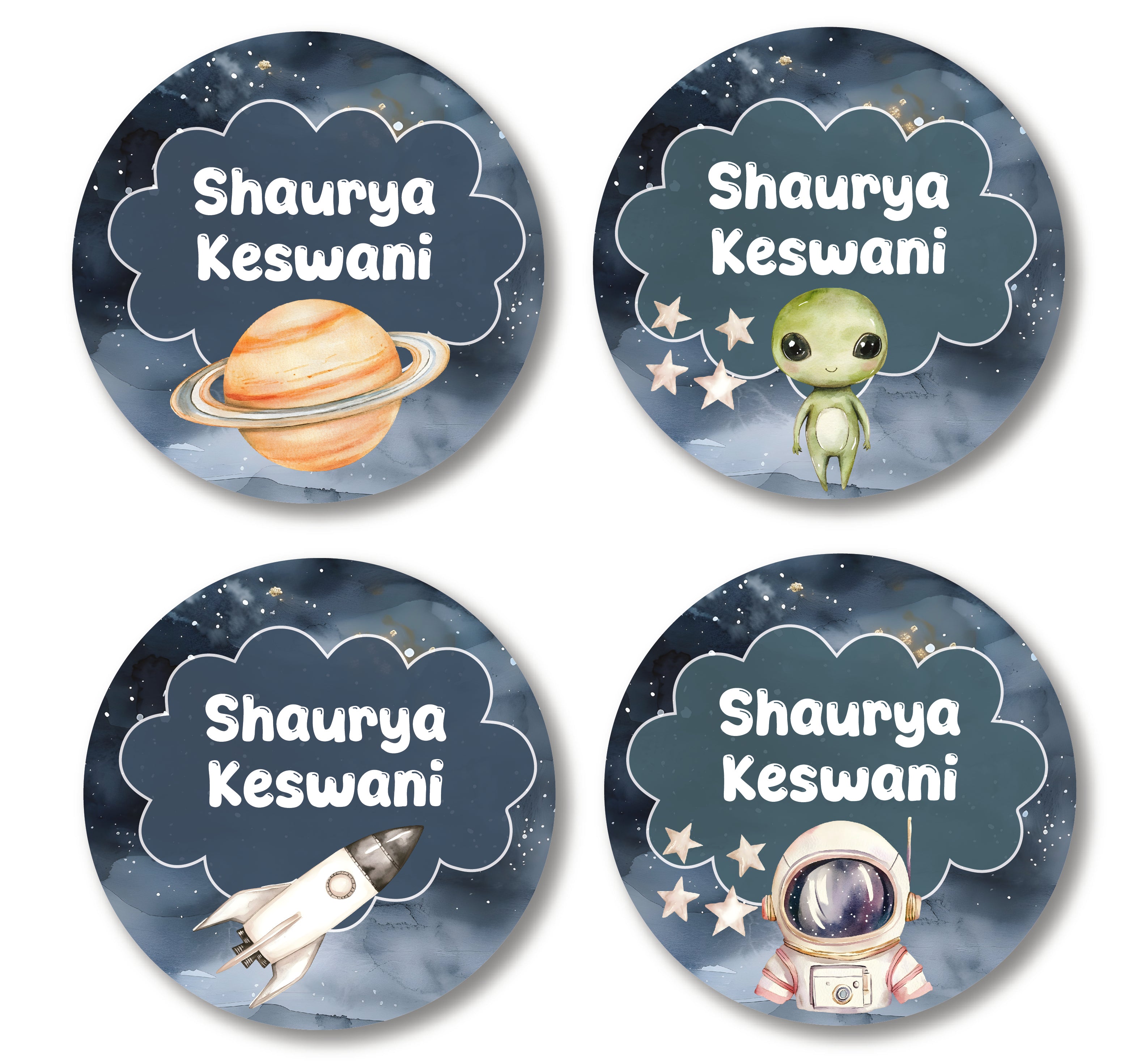 Round Labels - Space Travel