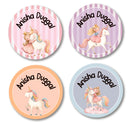 Round Labels - Unicorn & Princess