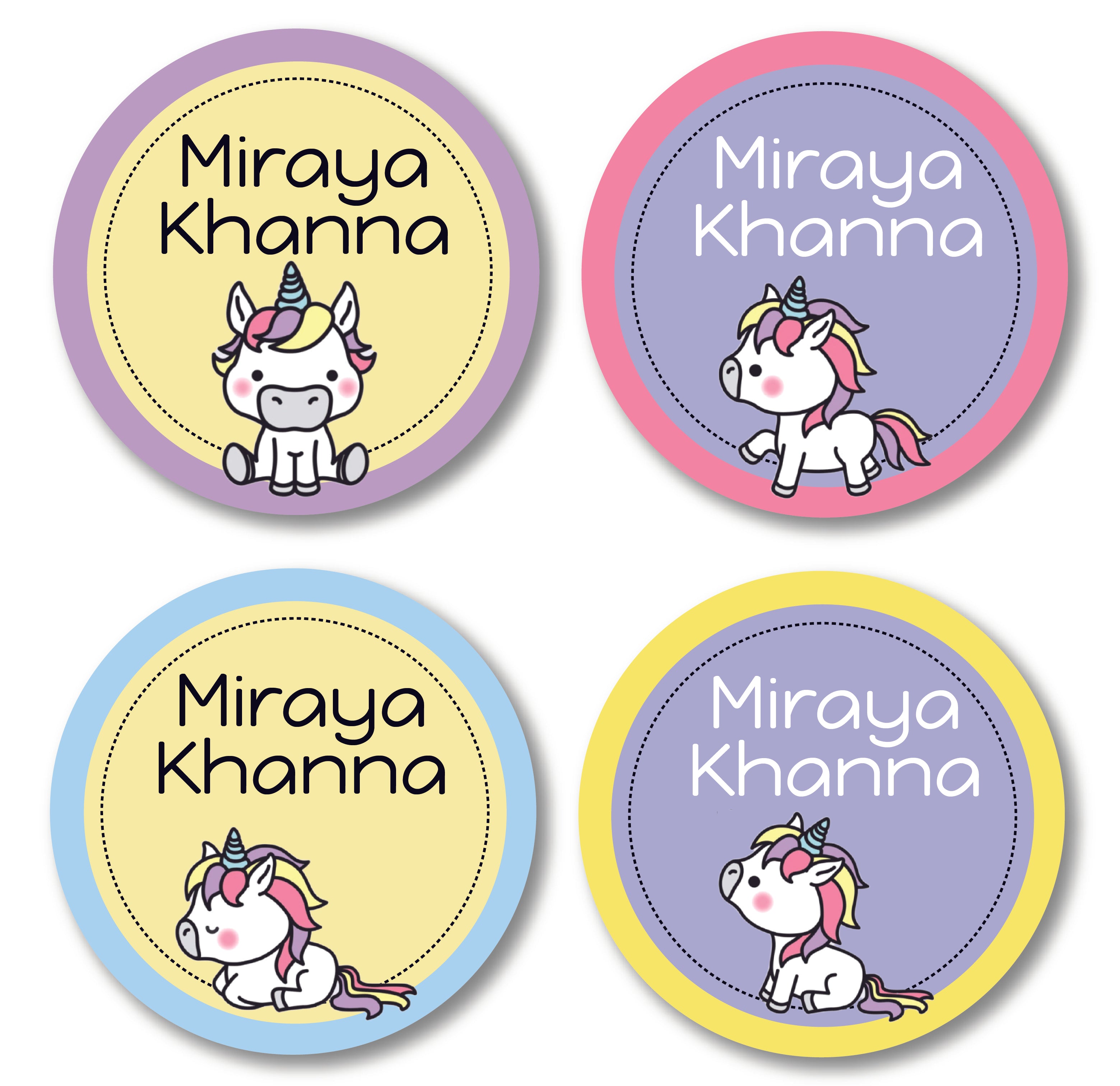 Round Labels - Baby Unicorn