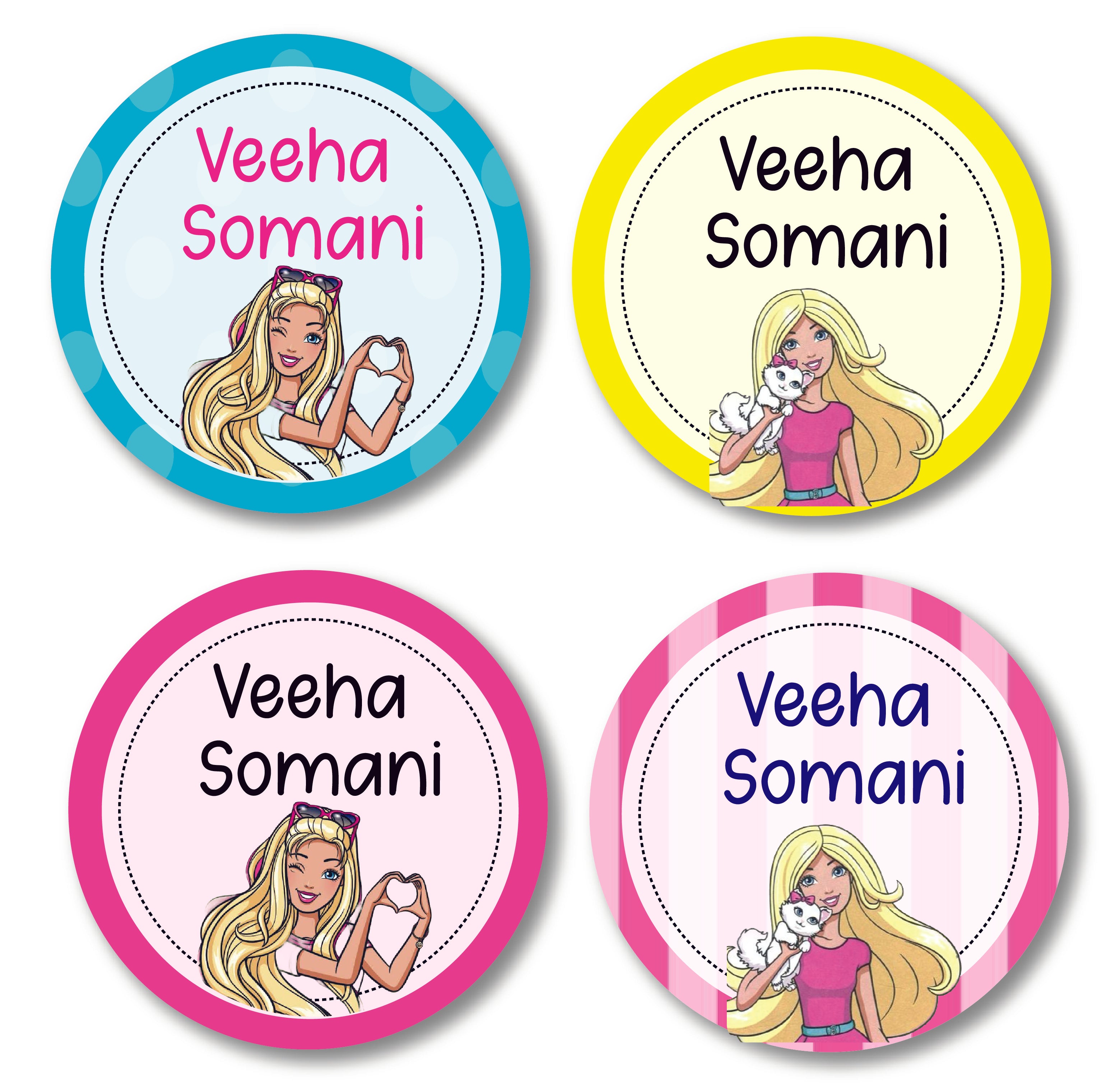 Round Labels - Barbie