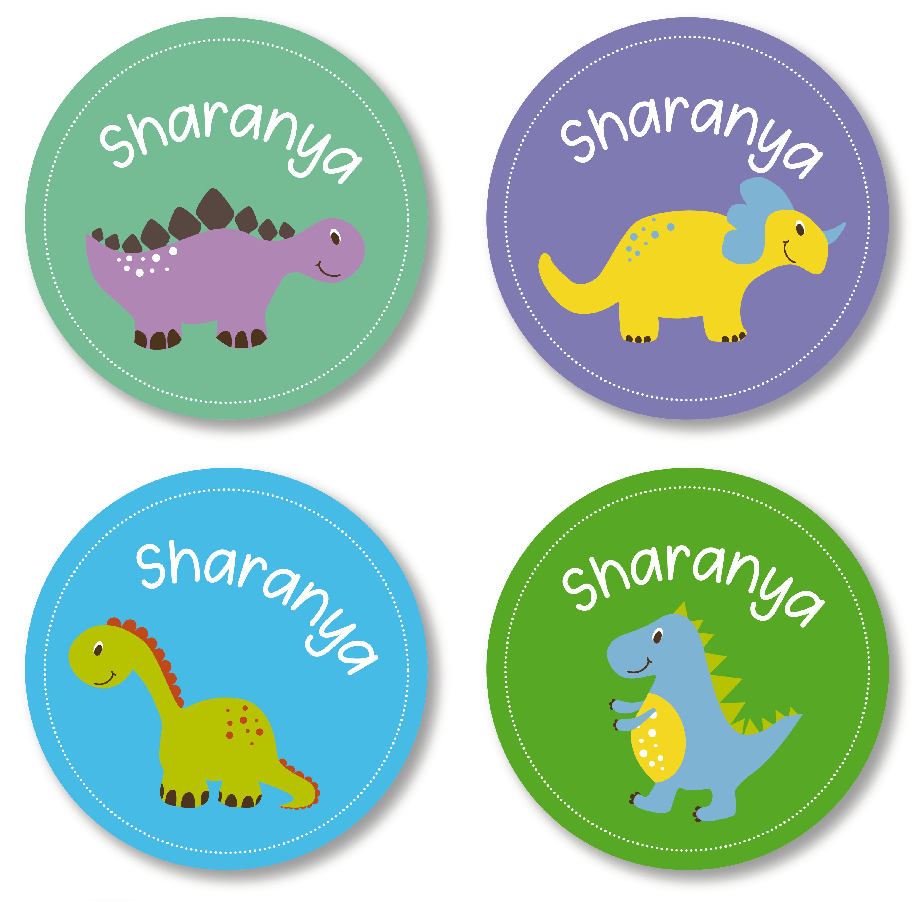 Round Labels - Dino