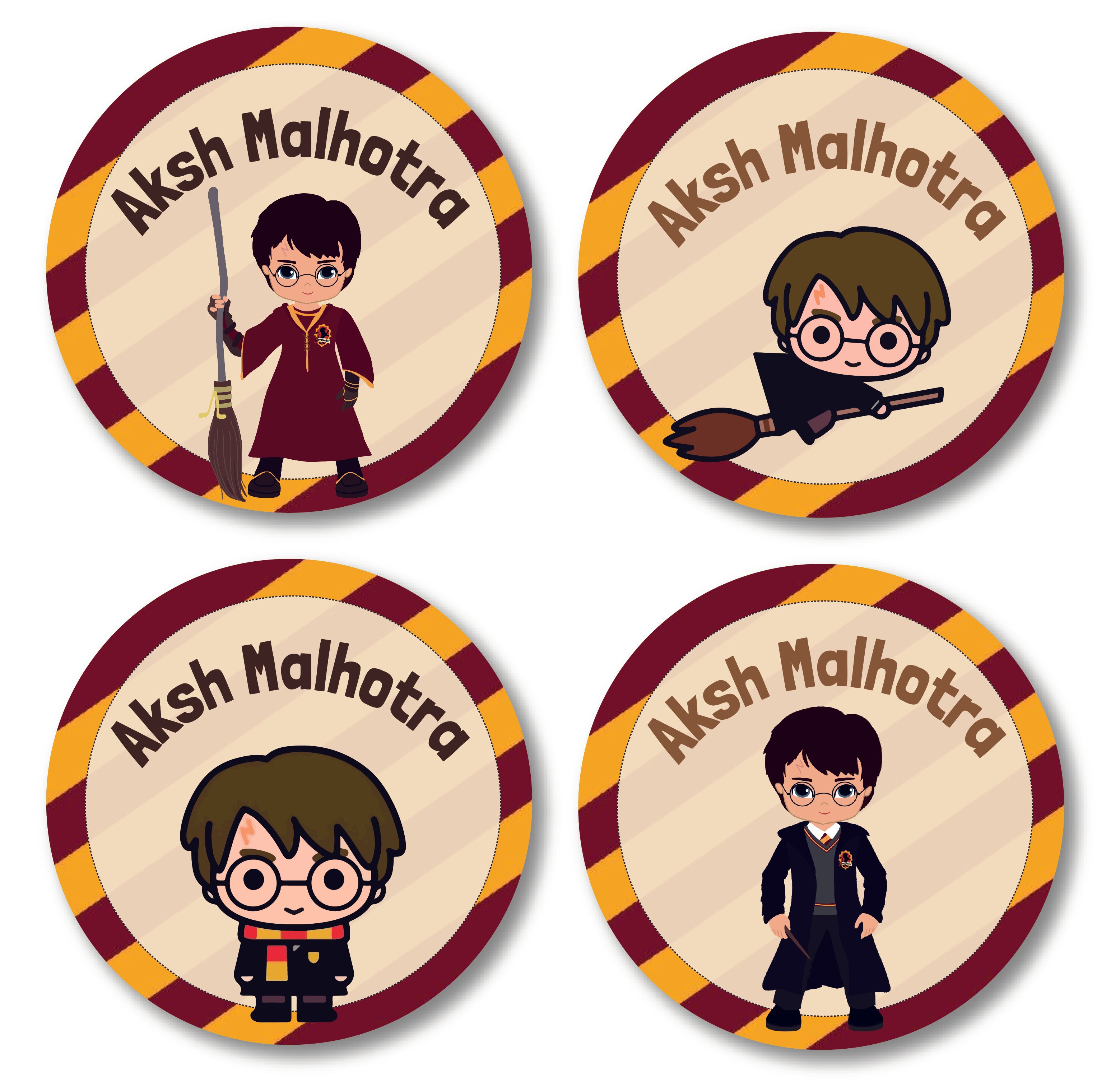 Round Labels - Harry Potter