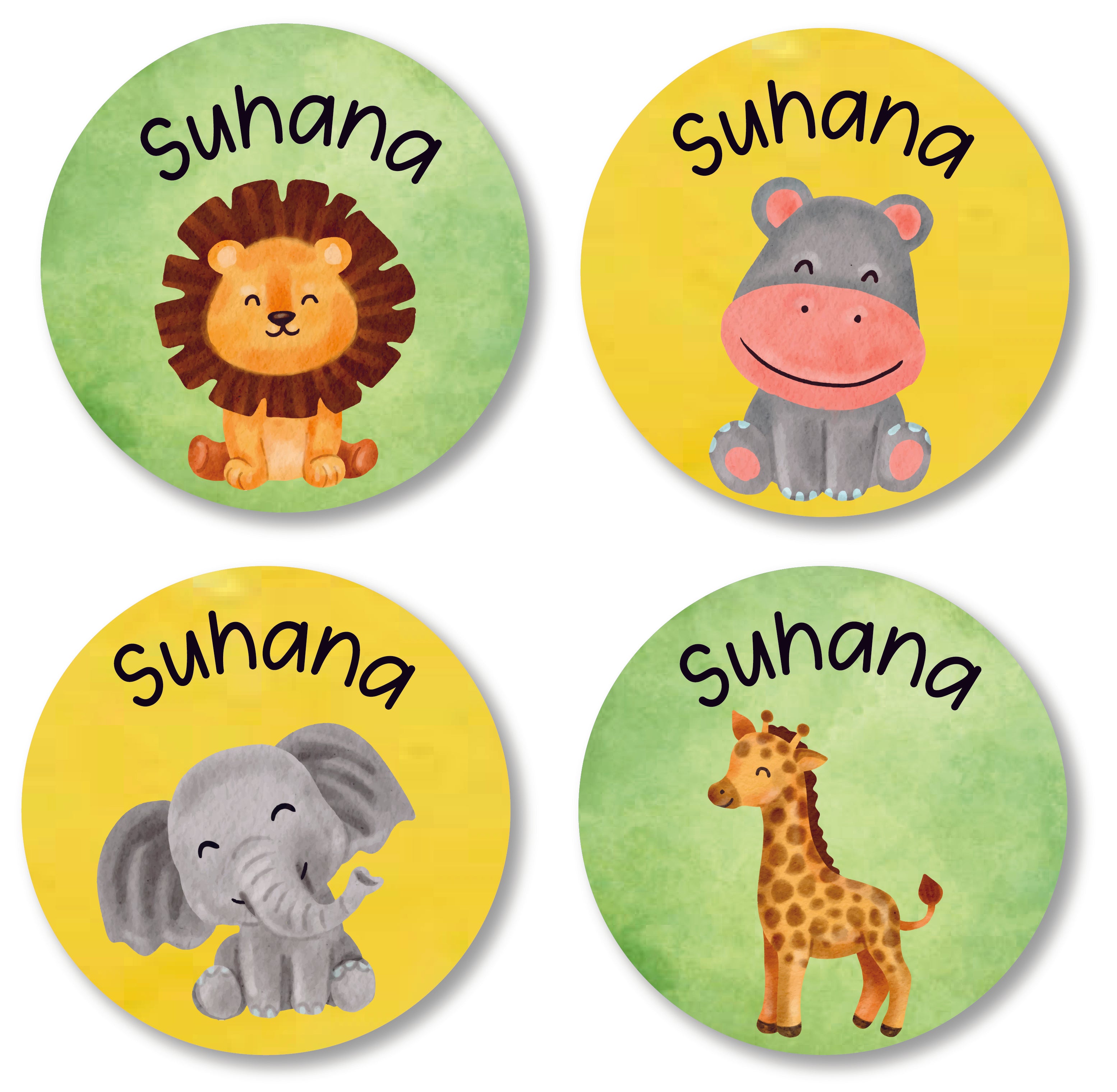 Round Labels - Jungle animals