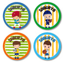 Round Labels - Sports boys