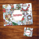 Table Mat With Coaster - Santa in Town