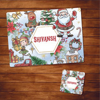 Table Mat With Coaster - Santa in Town