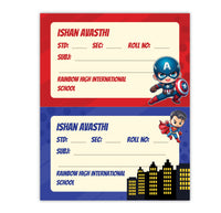 School Book Labels - Superhero Mania