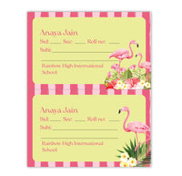 School Book Labels - Flamingo