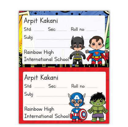 School Book Labels - Baby Superheroes