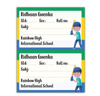 School Book Labels - Cricket