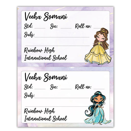 School Book Labels - Disney Princess (Design 1)