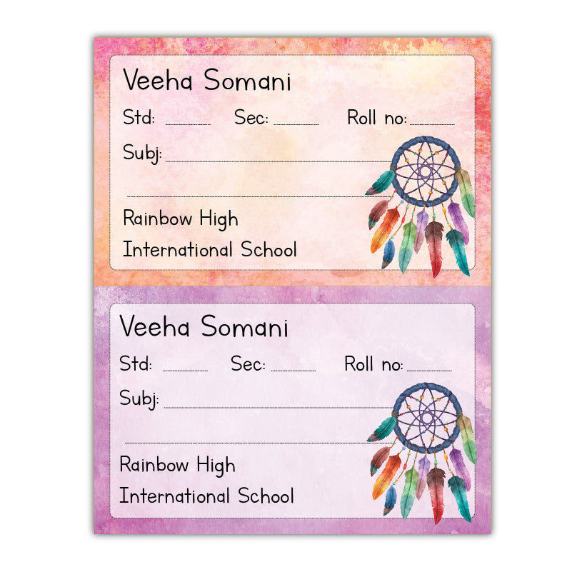 School Book Labels - Dreamcatcher