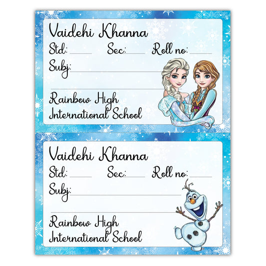 School Book Labels - Frozen