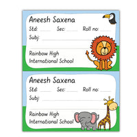 School Book Labels - Jungle animals (Design 2)