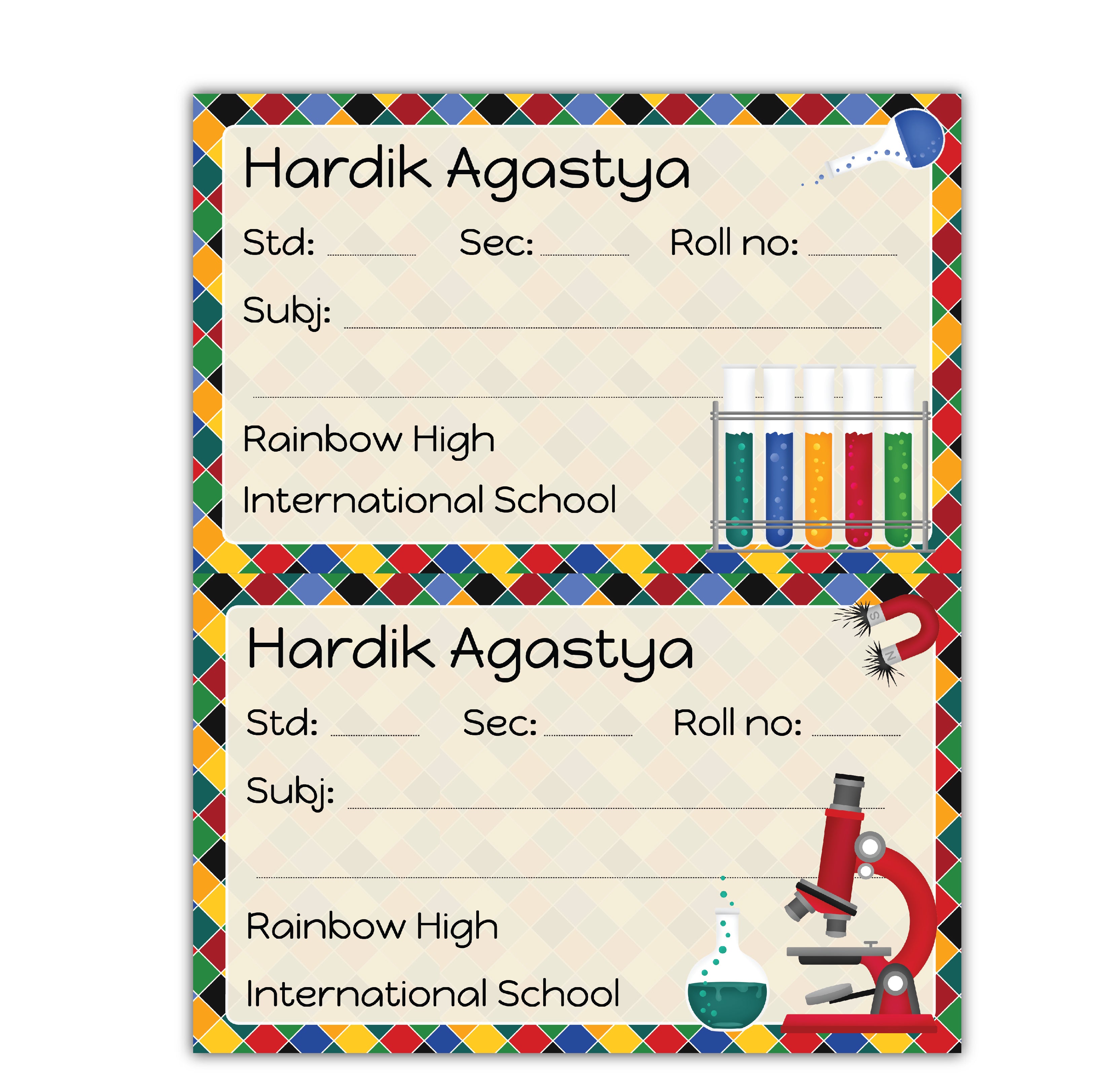 School Book Labels - Science experiments – thedesignfactoryshop