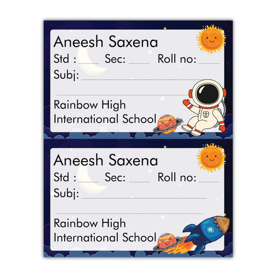 School Book Labels - Space (Design 1)