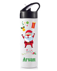 Sipper Bottle (With straw) - Jolly Santa