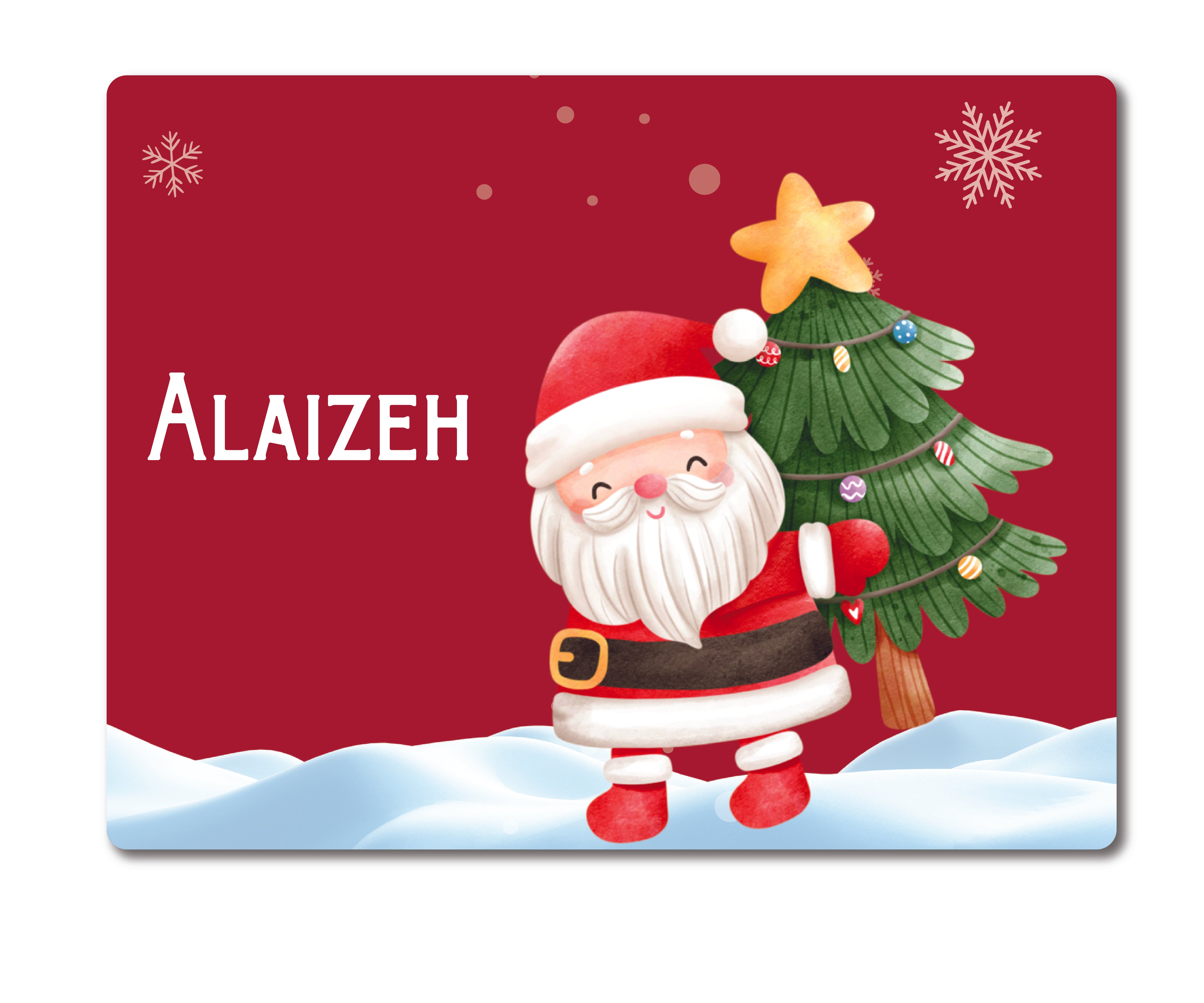 Table Mat  - Christmas Santa with Xmas tree