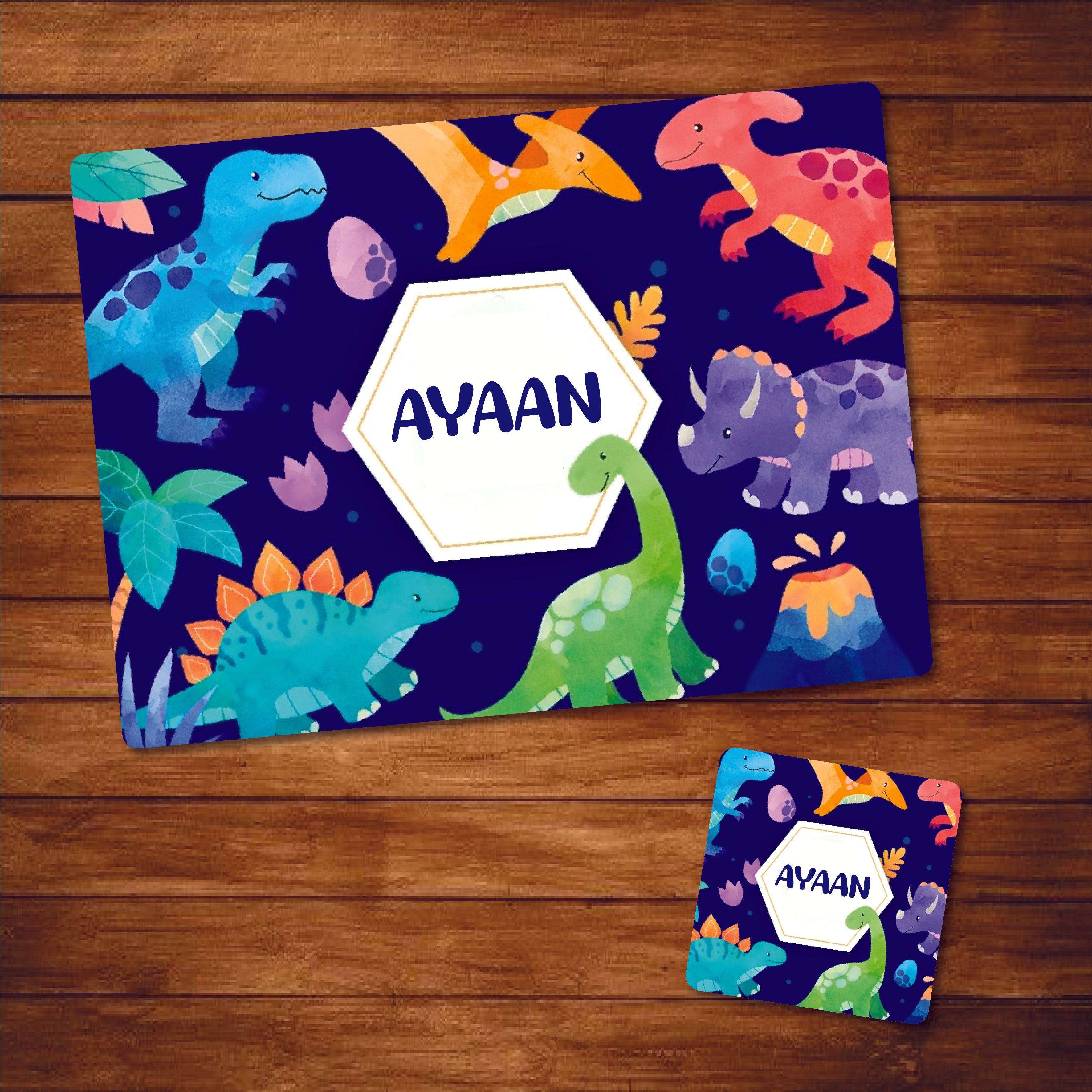 Table Mat With Coaster - Dinos