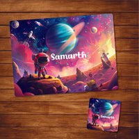 Table Mat With Coaster - Space colourful