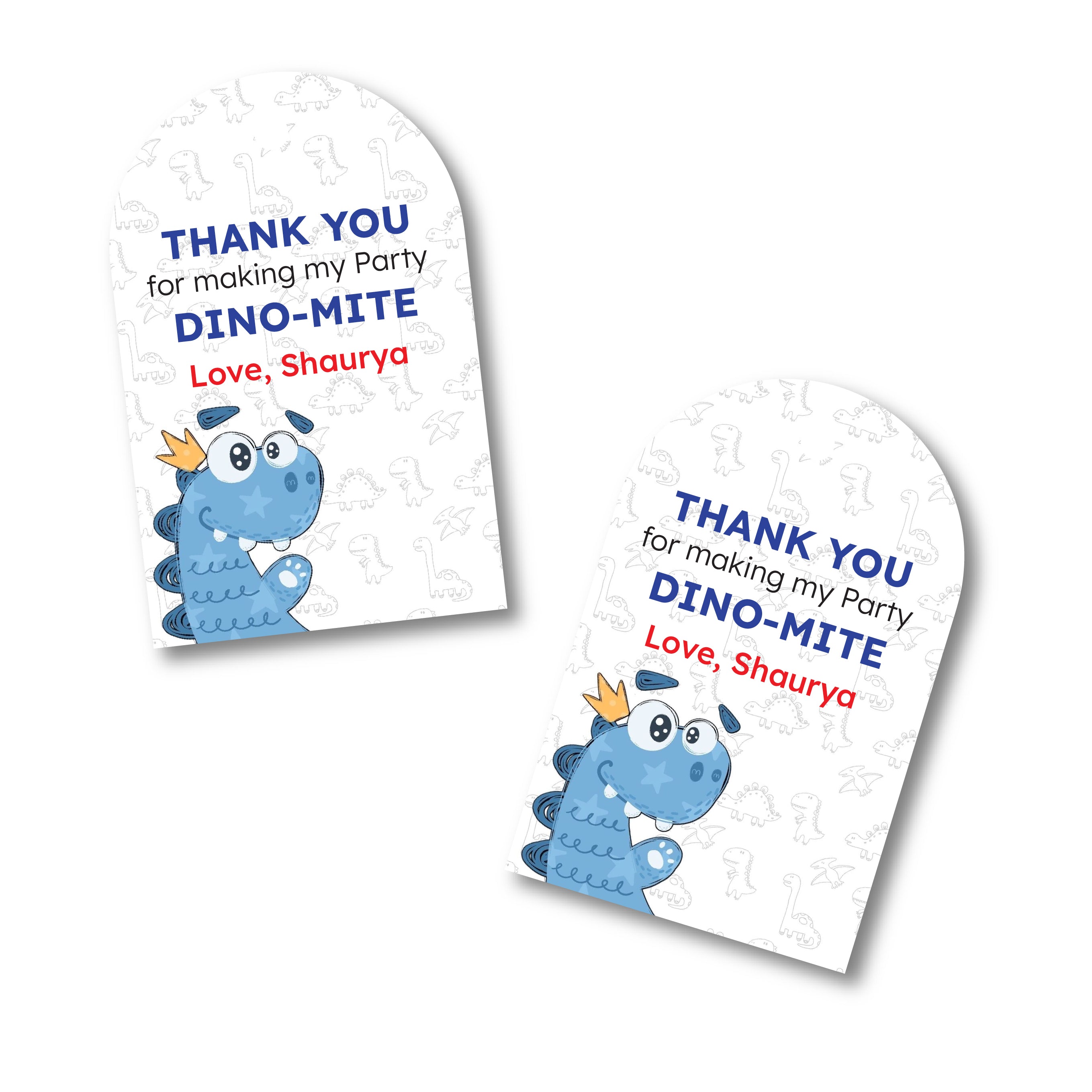 Thank You Tags - Dino Blue