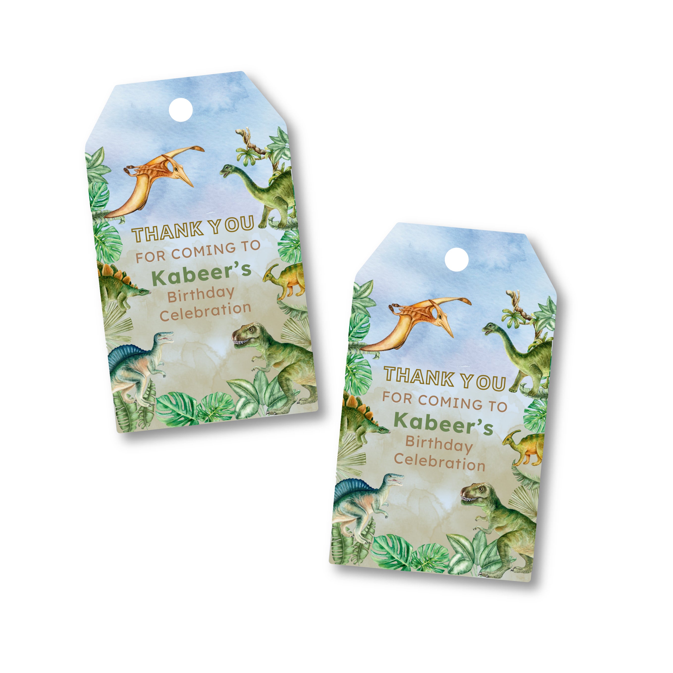 Thank You Tags - Dino Land