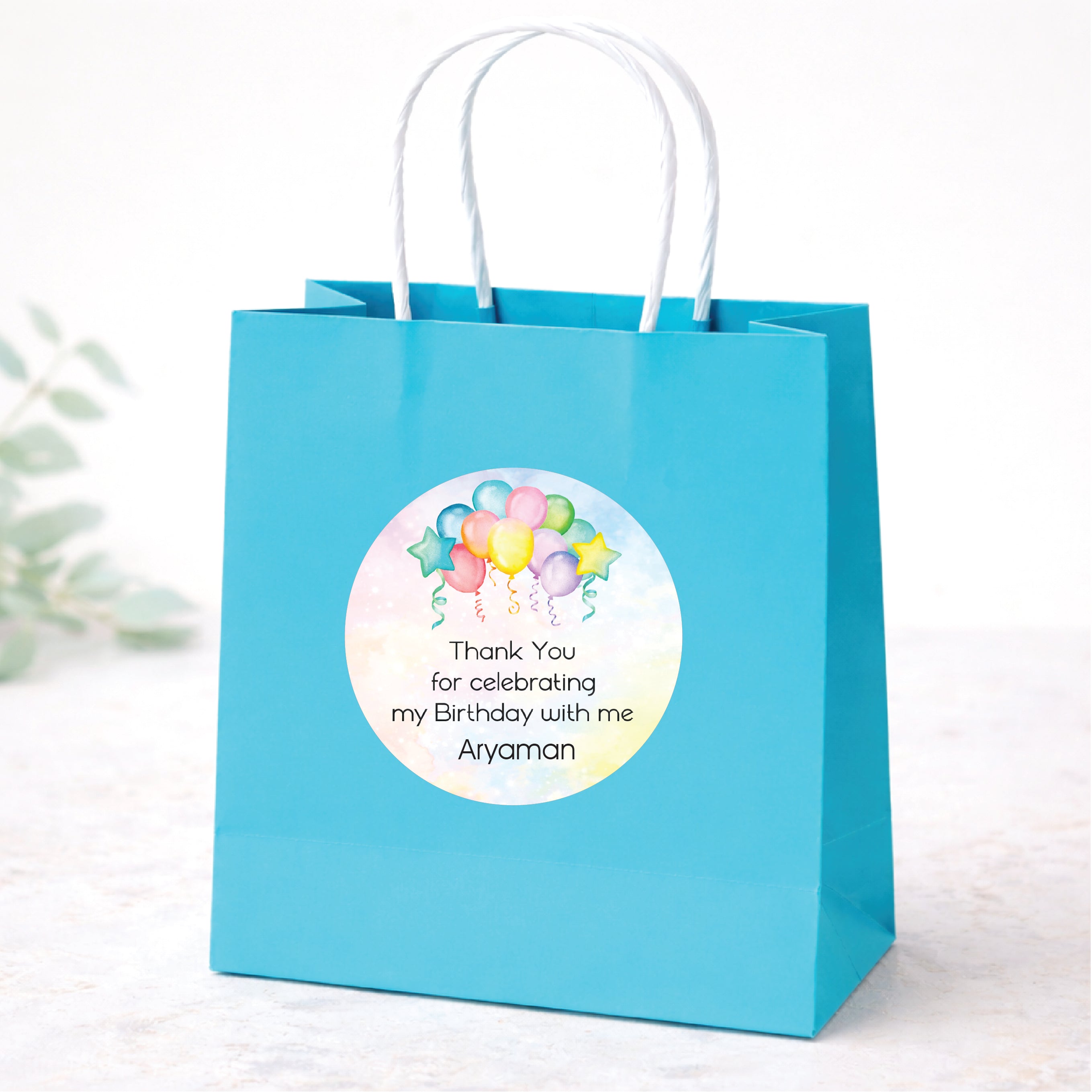 Thank You Sticker (Round) - Balloons