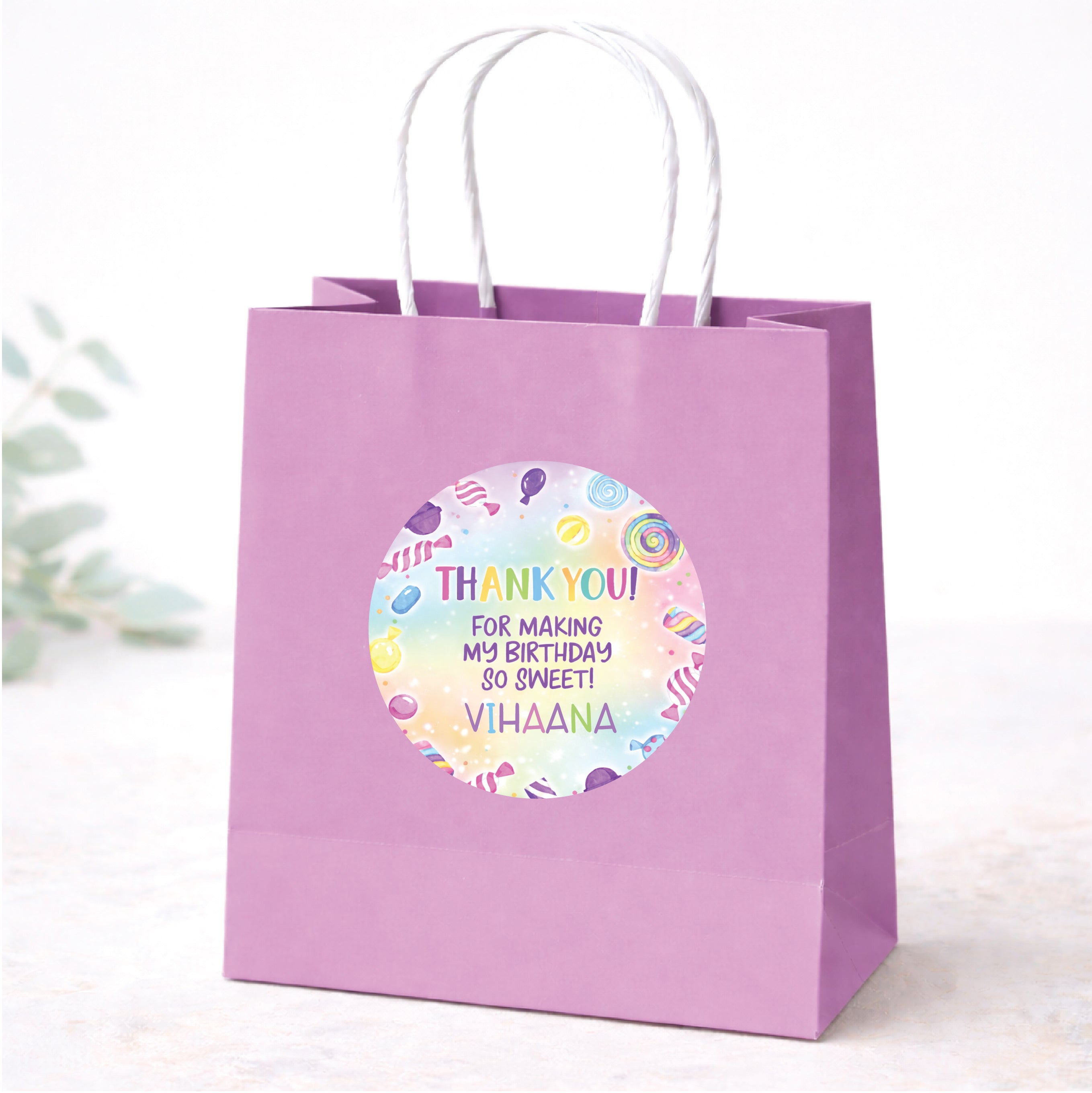 Thank You Sticker (Round) - Candy World