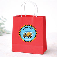 Thank You Sticker (Round) - Construction Truck