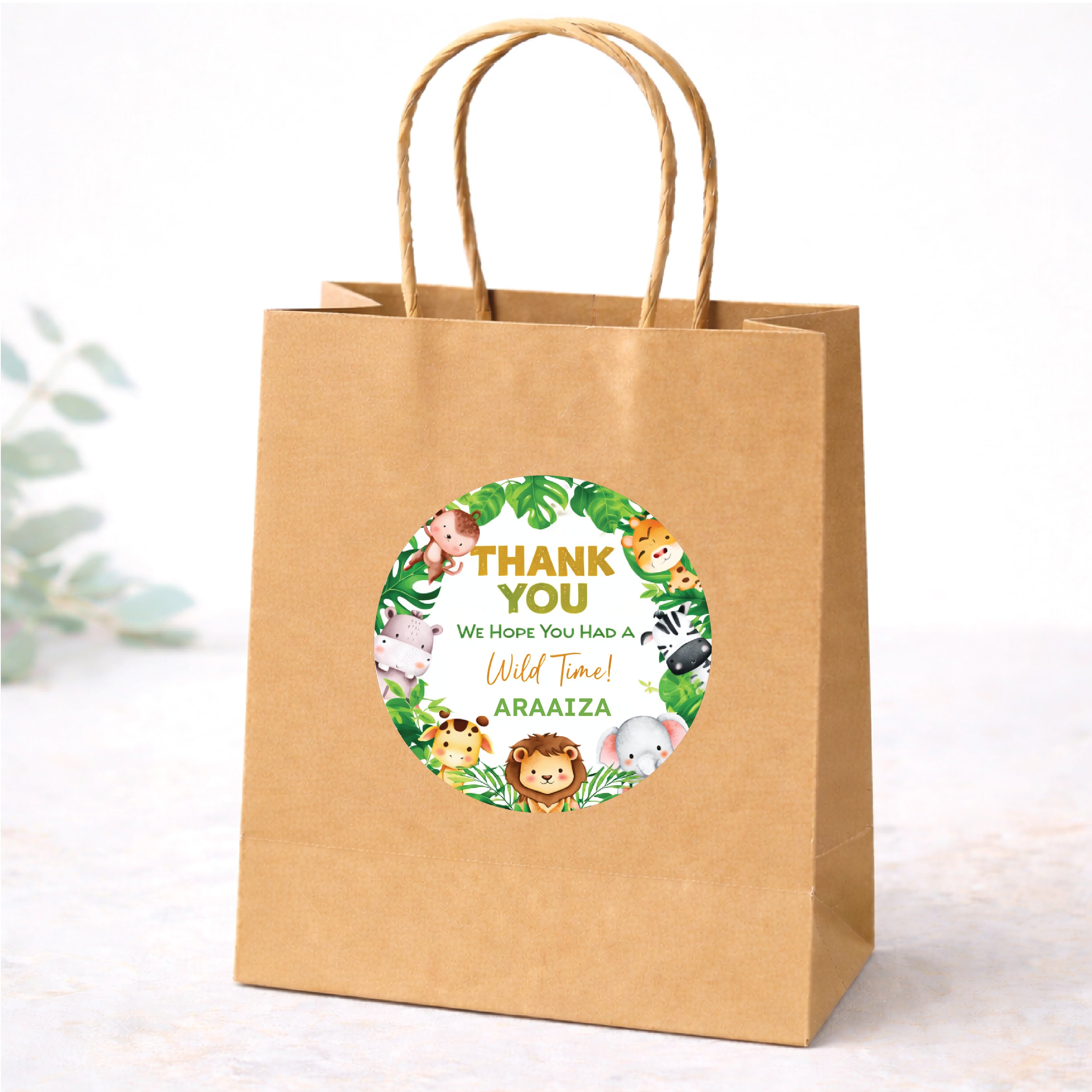 Thank You Sticker (Round) - Jungle Animals