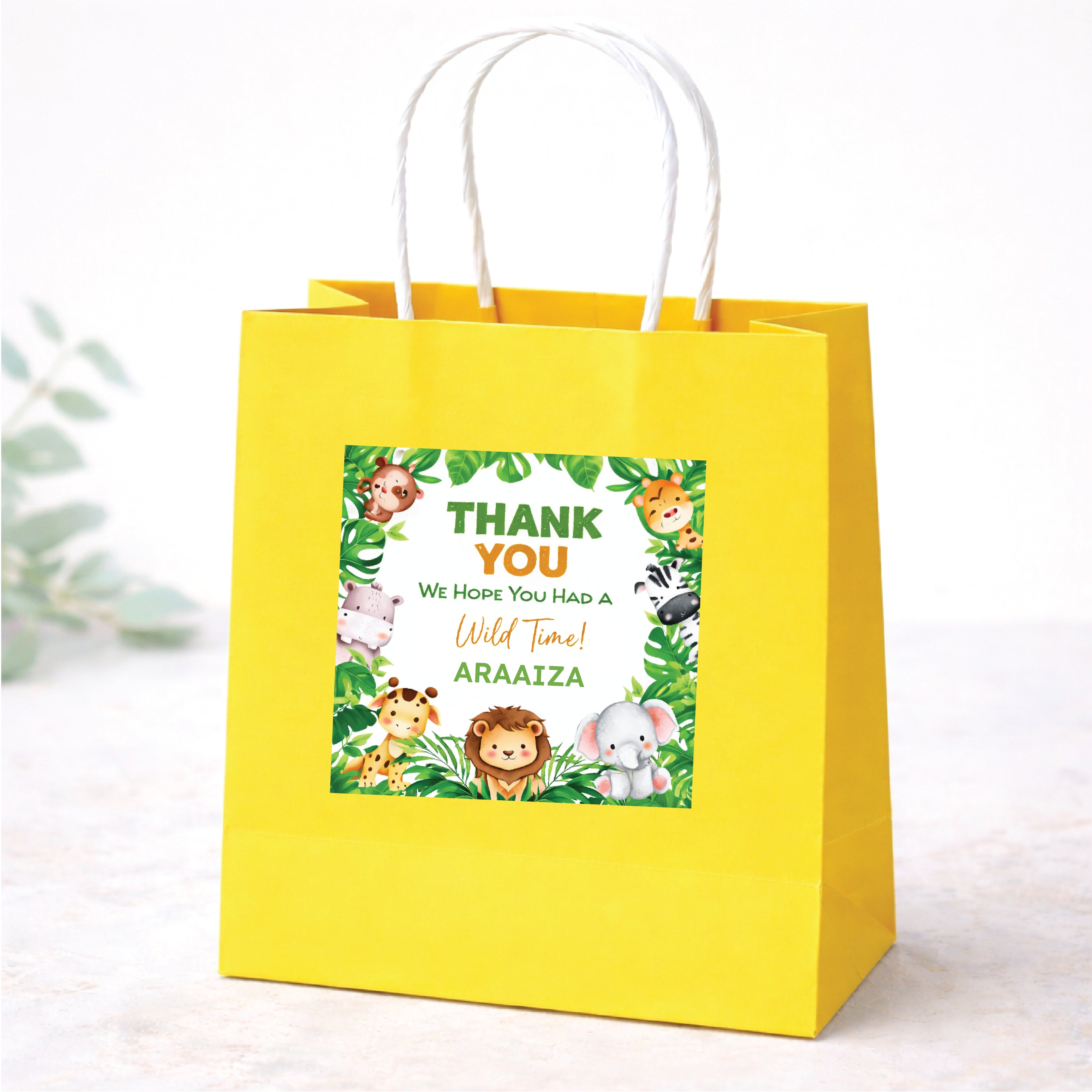 Thank You Sticker (Square) - Jungle Animals