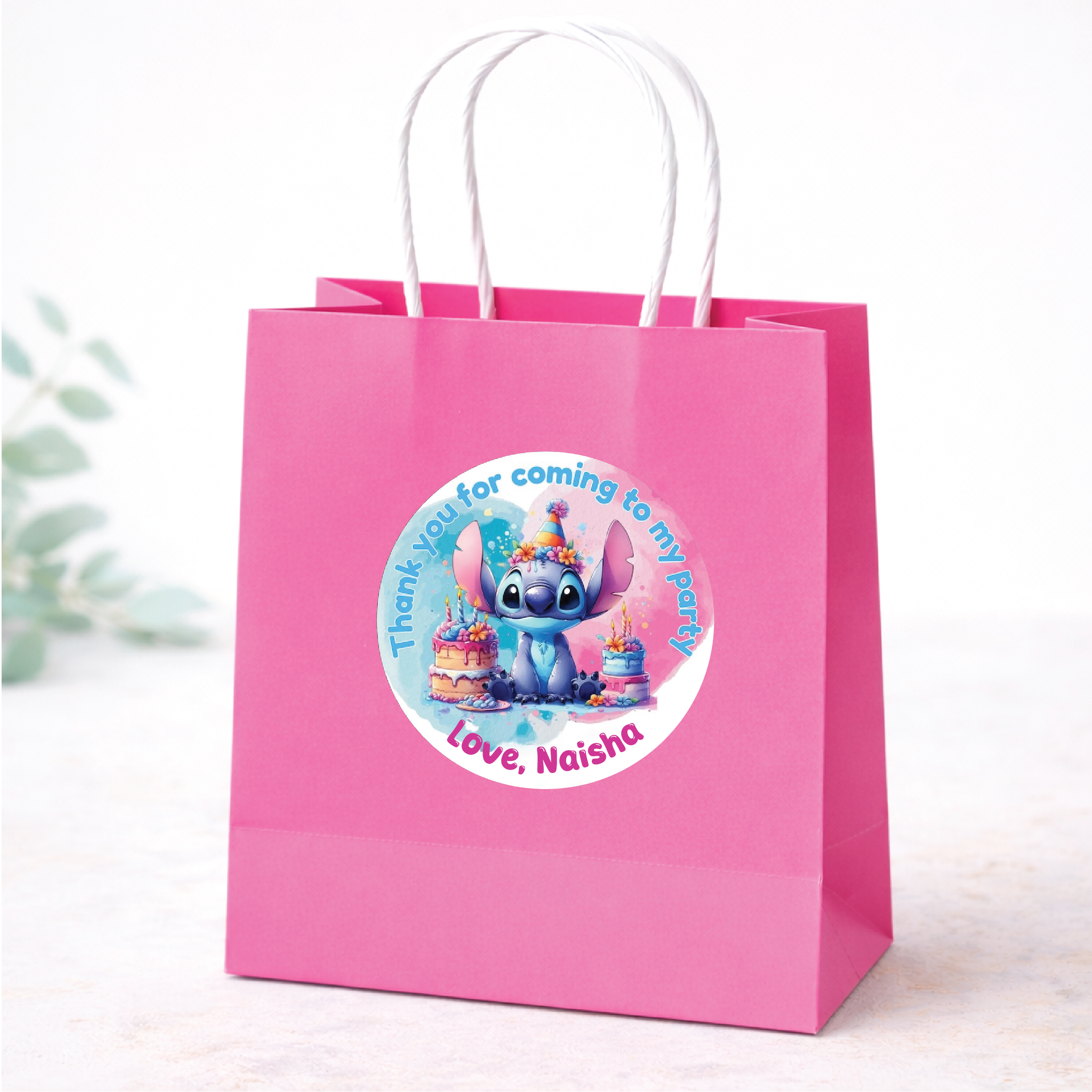 Thank You Sticker (Round) - Lilo & Stitch