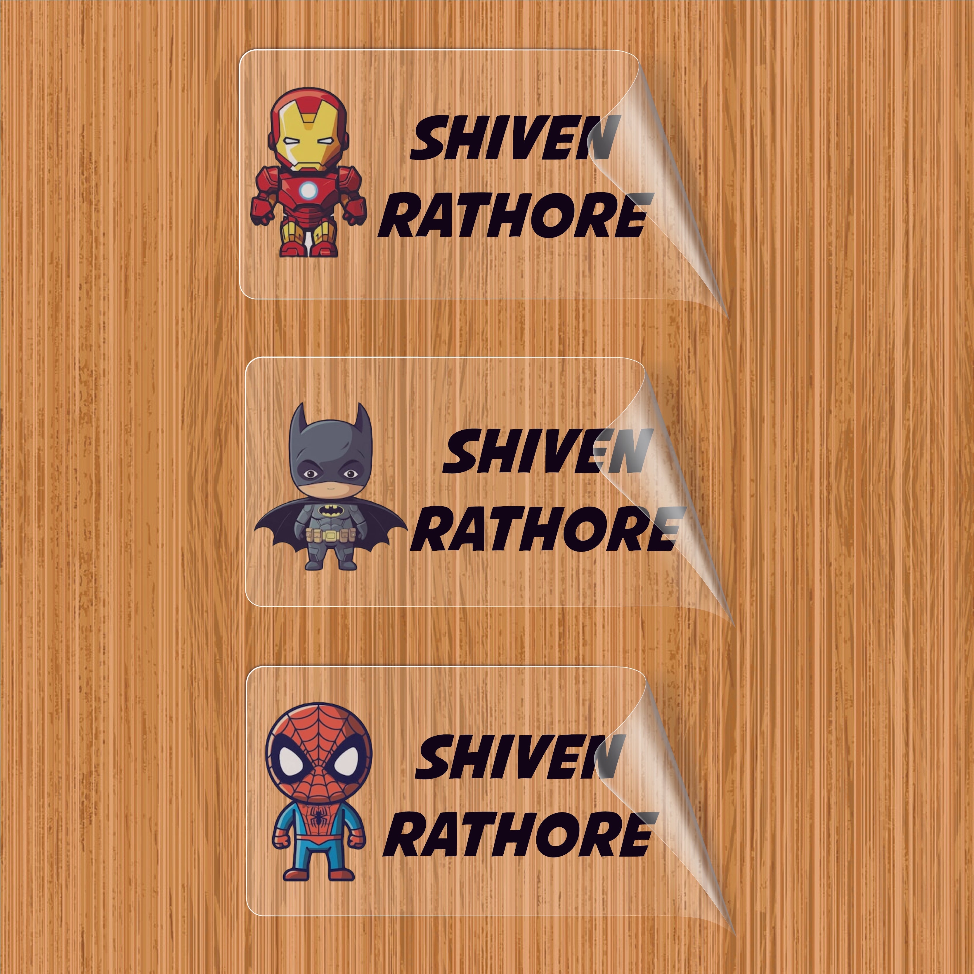 Transparent labels - Superheroes (Design 2)