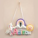 Felt Name Plate Hanging - Unicorn