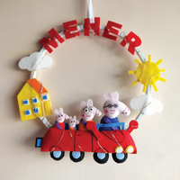 Felt Mini Hoop Hanging - Peppa Pig