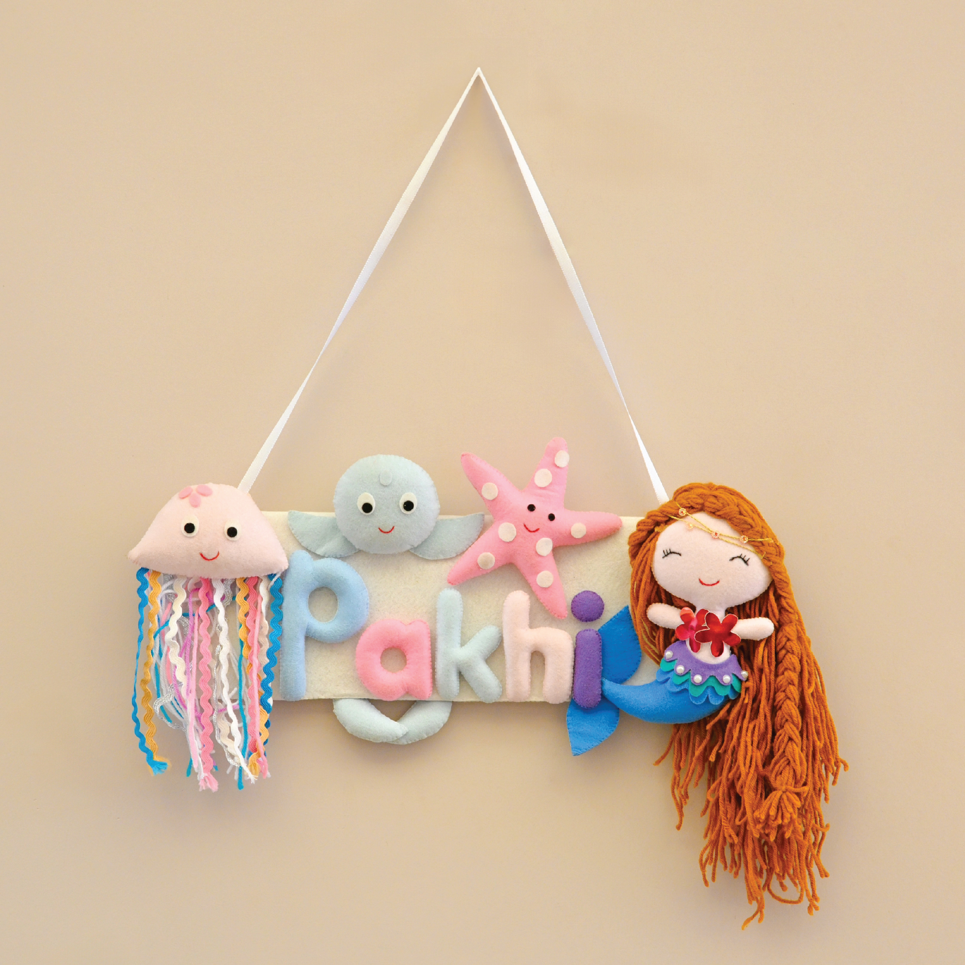 Felt Name Plate Hanging - Mermiad